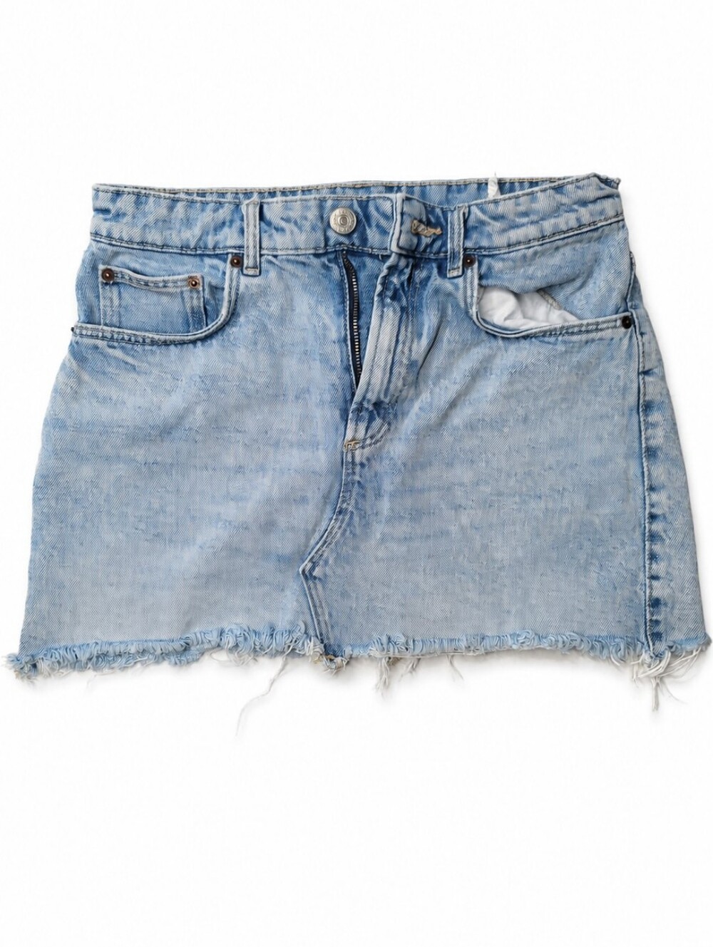 Zara Denim Mini Skirt Light Wash Size Medium